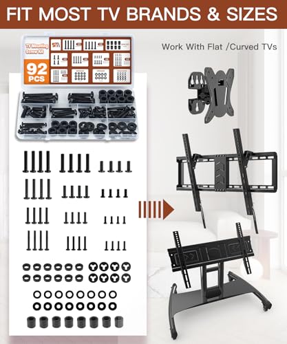 92-Piece TV Wall Mount Hardware Kit, Universal M4 M5 M6 M8 Screw Set