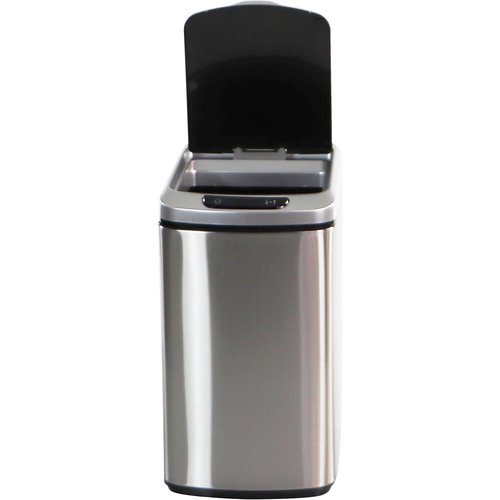 Hanover Home Hands-Free Trash Can with Fingerprint-Resistant Finish, Soft-Close Motion Sensor Lid, and Removable Bin for Bathroom and Bedroom - 3.2 Gallons (12 Liters) in Stainless Steel