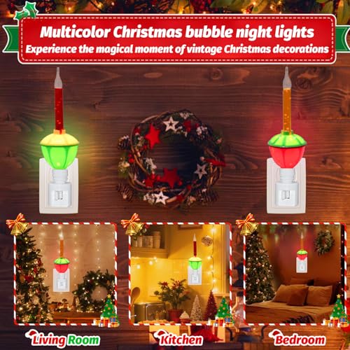 SOTOPOO Multicolor Christmas Bubble Night Light Wall Plug-In with Replacement Bulb