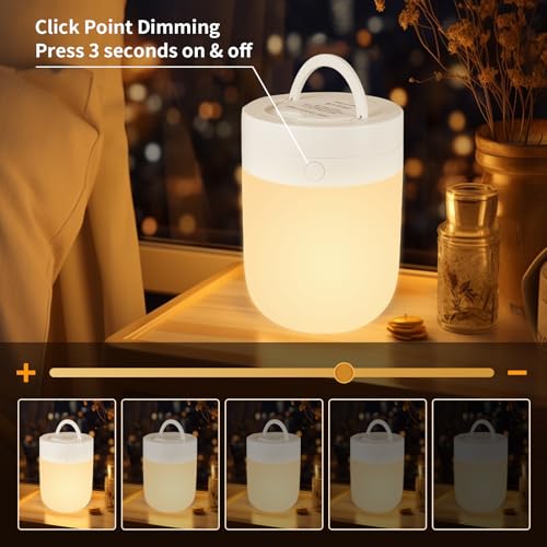 Portable LED Nursery Night Light, 13-Color Dimmable Touch Lamp for Kids