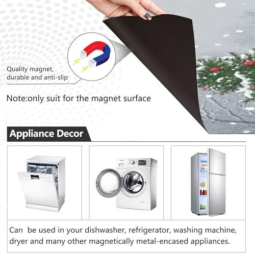 Christmas Truck Wamika Dishwasher Magnetic Cover - 23x26 in Fridge/Dishwasher Decor (Snow Scene)