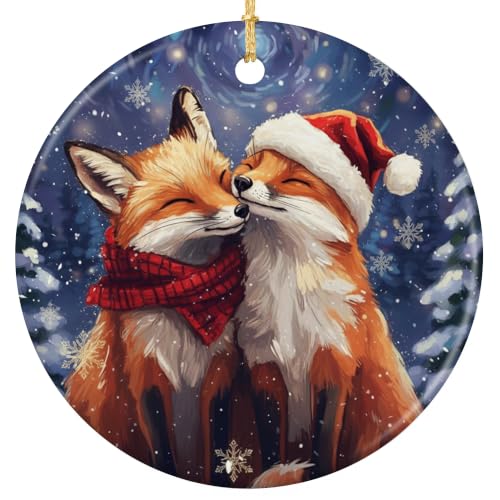 Velyra Fox Christmas Ornament 2026 Couples Woodland Animal Love Gift