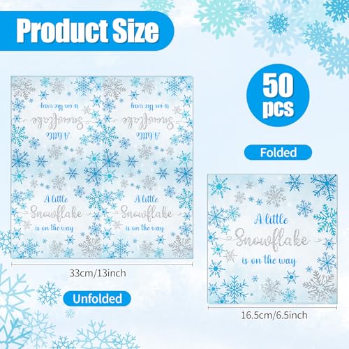 Snowflake Disposable Napkins 50Pcs for Winter Holiday Parties