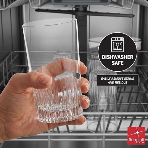 Bormioli Rocco Graphics Beverage Cooler Glasses Set of 4 15.25 Oz - Clear