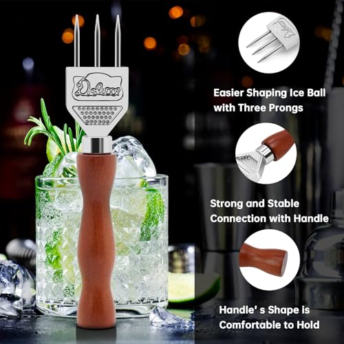Stainless Steel Ice Pick with Wooden Handle - Kitchen & Bar Tool, 7.24 Inch