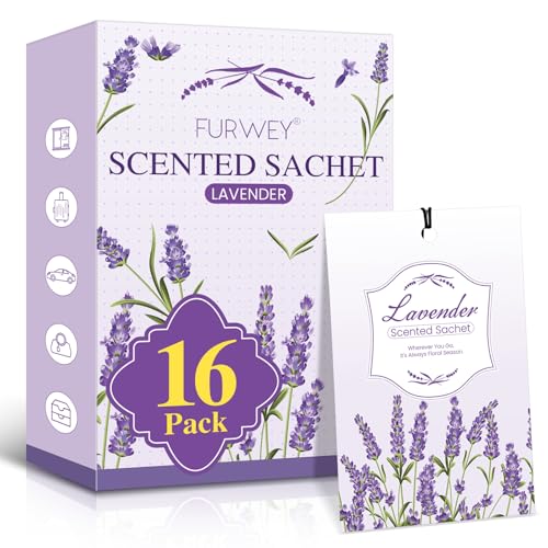 Lavender Scented Sachets for Drawers and Closets - 16 Pack Air Freshener