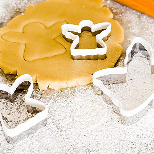 Restaurantware Angel Cookie Cutter Set with Comfort Grip - 3 Pcs, 2.5/3.5/5.5 in, Angel Variation