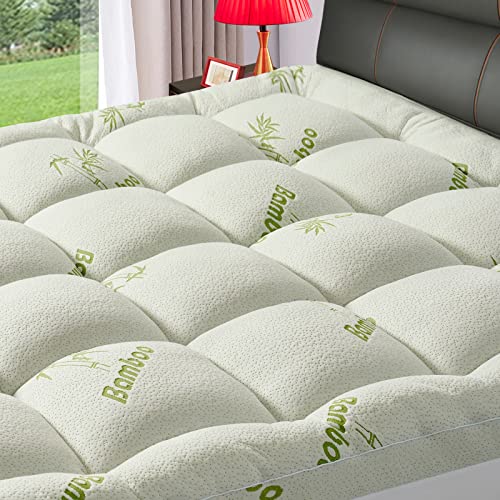 King Size Bamboo Viscose Mattress Topper for Back Pain Relief