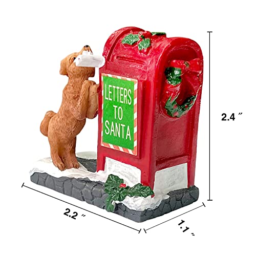 Miniature Puppy Letter to Santa Christmas Village Figurine Ornament