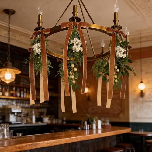 6-Piece Artificial Eucalyptus Teardrop Swags, 12-Inch Farmhouse Wall Decor