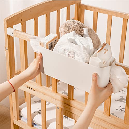 2-Pack Bedside Caddy Organizer, Plastic Hanging Storage Shelf for Bunk Beds