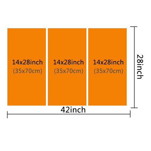 3 Panel Canvas Wall Art Abstract Poster Art Prints White Paintings Canvas Artwork Orange Brown Canvas Wall Art Stretched and Framed Wall Decorations for Home Office Bedroom Ready to Hang 28" Wx42 H