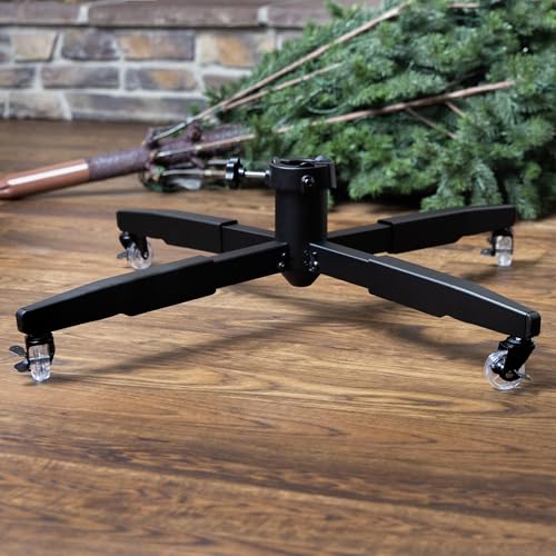 Universal Adjustable Metal Rolling Christmas Tree Stand with Locking Wheels