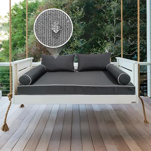 Twin Outdoor Daybed Mattress Cover - Water-Resistant Olefin Slipcover (75x39x6")