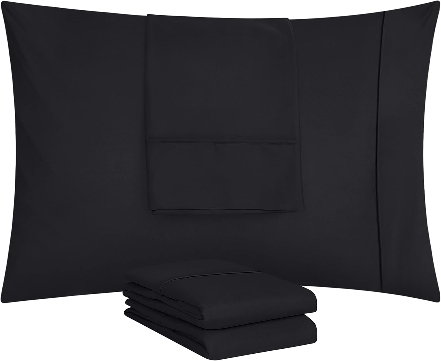Utopia Bedding Queen Pillow Cases - Soft Brushed Microfiber - 12 Pack, Fade Resistant | 20 x 30 Inches, Black