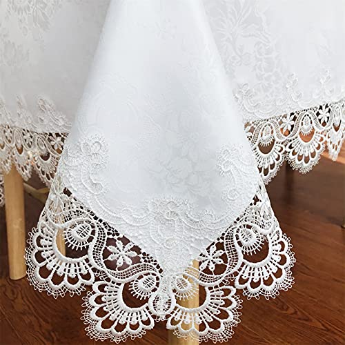 BrekSdat 33x33 inch Lace Tablecloth - Off White, Square, 100% Polyester