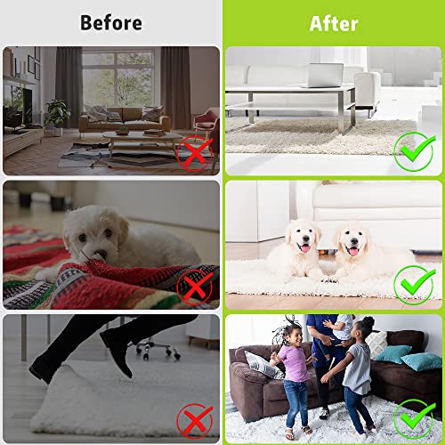8 Pcs Non-Slip Rug Grippers, Reusable Washable Carpet Tape for Hardwood Floors