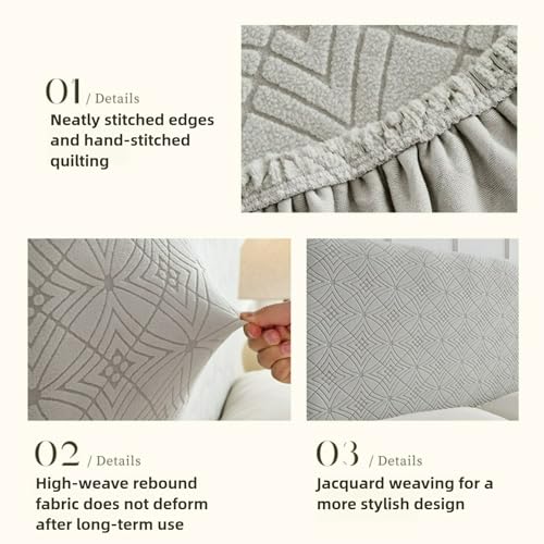 Stretch Headboard Cover for Full Queen King Size - Jacquard Anti-Slip Protector