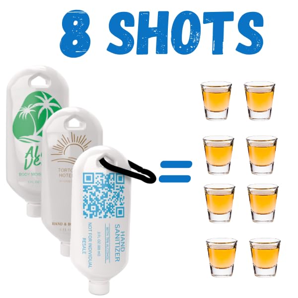 Discreet 3-Pack Travel Flask Set - 4oz Lotion-Style Liquor Bottles with Leak-Proof Spouts & Carabiner - BPA-Free & Portable for Cruises, Festivals, and Outdoor Use