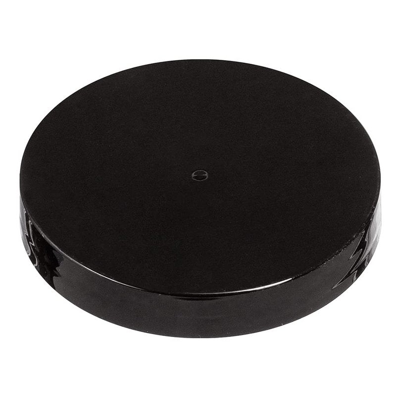 Plastic Smooth Black Lid With a Foam Liner for Jar (24 Pack) (Neck Size 89-400)