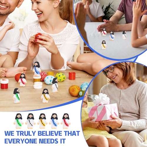 215 Mini Jesus Figurines, Tiny Rubber Religious Party Favors for Easter