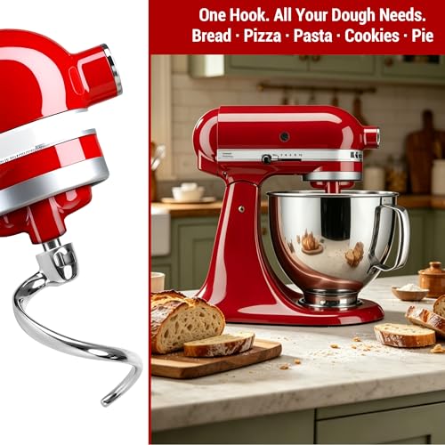 Stainless Steel Flat Beater and Spiral Dough Hook for Tilt-Head Mixers