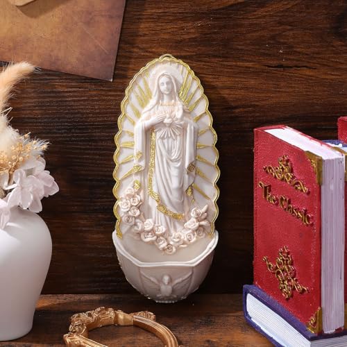 Guadalupe Resin Holy Water Font for Wall Hanging Home Decor