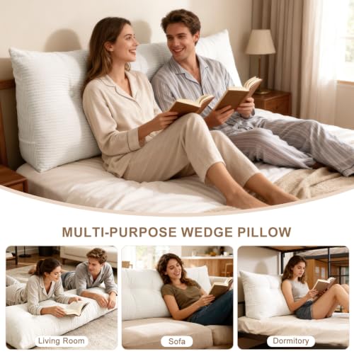 Queen Headboard Pillow Wedge for Reading & Back Support, 59x20x8