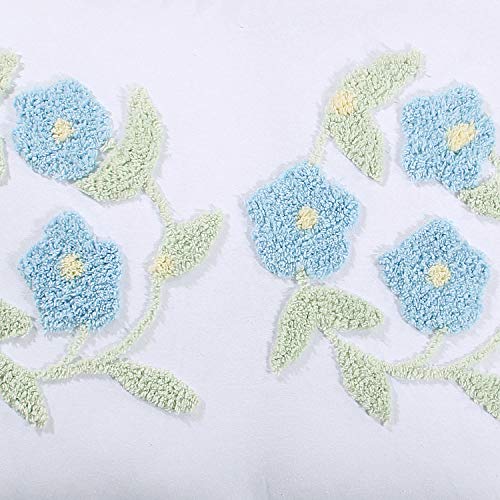 King Size Cotton Chenille Bedspread with Floral Design - Lightweight & Soft