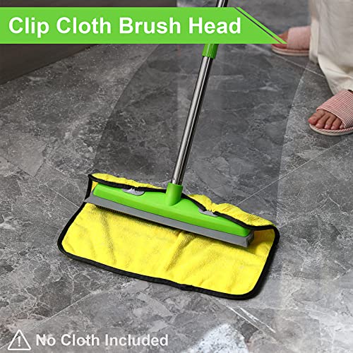 2-in-1 Rubber Broom with Squeegee & 57" Handle for Pet Hair Removal
