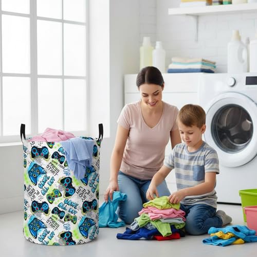 Gamer Laundry Basket for Kids - Large Collapsible Toy Storage Hamper