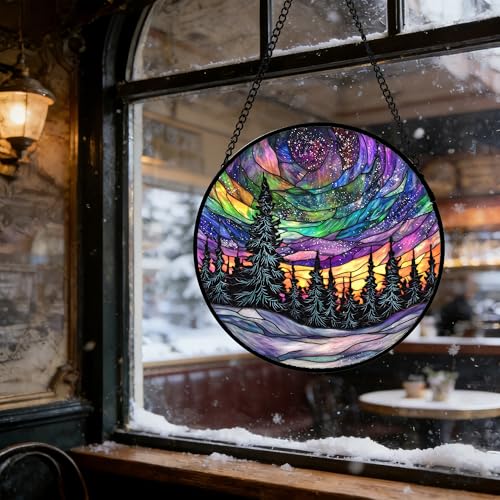 Van Gogh Night Scene Stained Glass Window Hanging Suncatcher Gifts