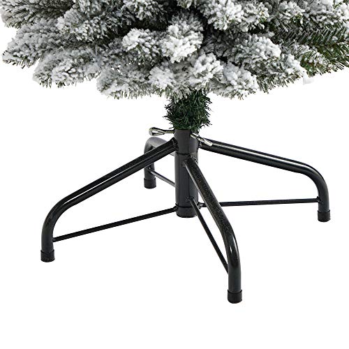 5ft Flocked Artificial Christmas Tree with Bendable Branches - Narrow Decor