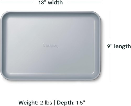 Caraway Nonstick Ceramic Baking Sheet Duo (9x13”) - Non-Toxic, Oven Safe, Aluminized Steel - Mini Sheet Pan in Navy