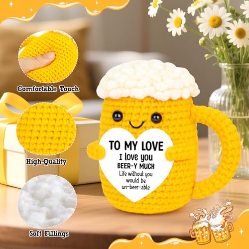 Handmade Crochet Beer Doll Anniversary Gift for Boyfriend Husband