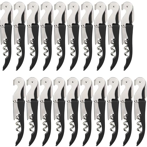 HYZ 20-Pack Black Waiter's Corkscrew Wine Openers - Professional Bar Tool