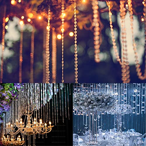 99ft Iridescent Crystal Bead Garland Roll for Christmas Tree & Home Decor