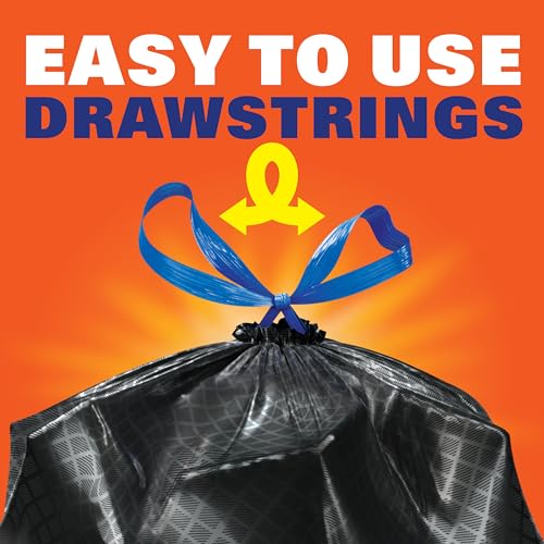 Hefty Ultra Strong 13 Gallon Trash Bags, Black, Clean Burst, 80 Count
