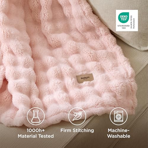 3D Bubble Fleece Throw Blanket - Soft Lightweight Queen Bed Blanket