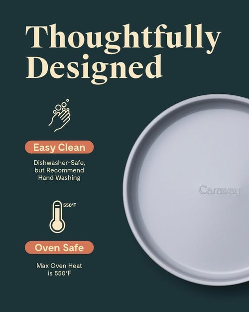 Caraway 9” Circle Pan - Non-Stick Ceramic Coating - Chemical-Free Baking - Ideal for Cakes & Tartes - Cream