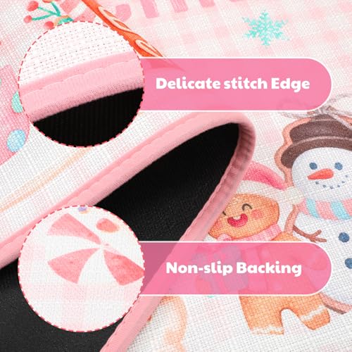 Dunzy 3 Pcs Christmas Gingerbread House Kitchen Rugs Set – Gingerbread House Variation