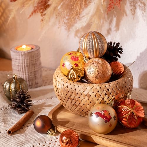 DecorbyHannah 81ct Shatterproof Hanging Fall Ornaments for Thanksgiving & Home Decor