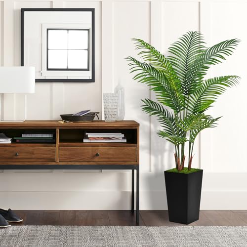 5FT Artificial Palm Tree with Planter - Faux Areca Floor Plant