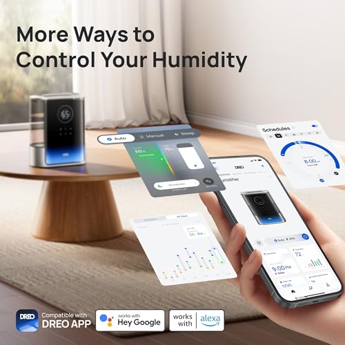 Smart Humidifier for Large Rooms with Warm and Cool Mist 8L Tank