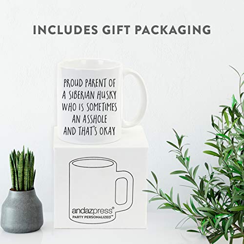 Andaz Press Siberian Husky Funny 11oz Mug - Proud Parent Gag Gift with Gift Box (1-Pack)