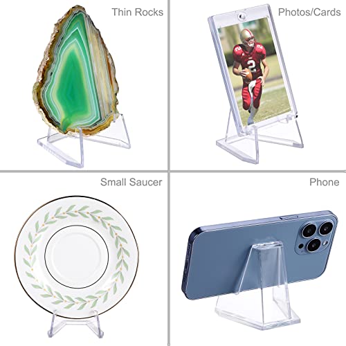 2.7-Inch Clear Acrylic Easel Stands for Collectibles, 10-Pack