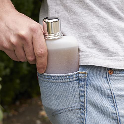 TRUE 10oz Plastic Flask with Discreet Aluminum Shot Cap - Travel & Party Ready