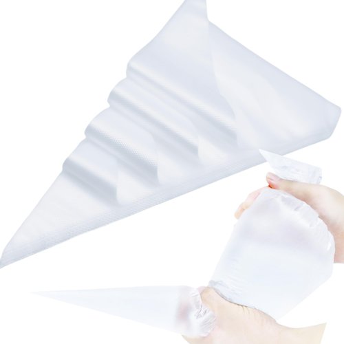Kitchsphere XXL 24 Inch Disposable Piping Bags 100 Pack - Extra Large Pastry Bag, Thick Anti-Burst, Food Grade HDPE,Knot to Seal, Non-slip Grip,For Icing Frosting Decorating Cake Cupcake Cookie