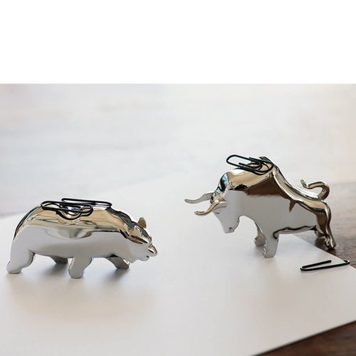 Bull & Bear Paper Clip Holders Set