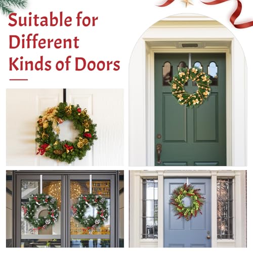 12-Inch White Wreath Hanger - Durable Over Door Hook for Decor